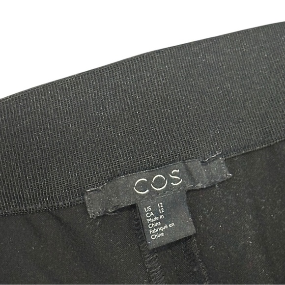 COS Slim Fit Mid Rise Elasticized Trouser Dress Pants in Black Women’s 12 - Picture 4 of 5